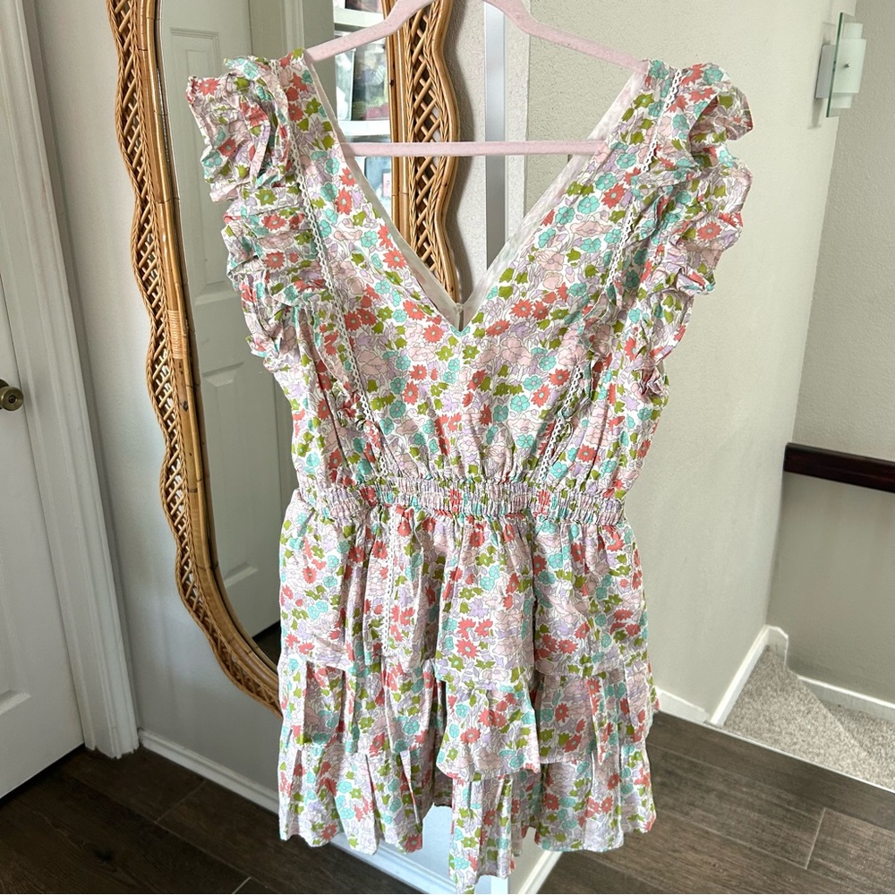 Anthropologie / LOVE THE LABEL Ines Tiered Ruffle Mini Dress - Picture 7 of 8